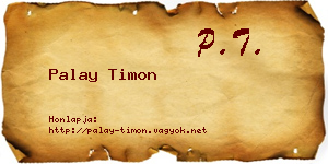 Palay Timon névjegykártya